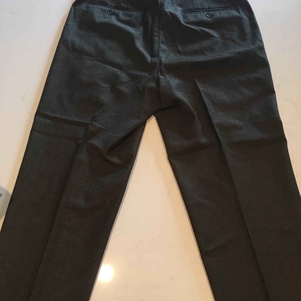 Santorelli Model Romeo Forest Colored Wool Slacks - Picture 3 of 3